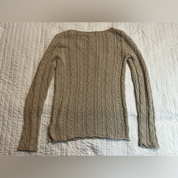 Lauren Ralph Lauren cable knit sweater in tan - Picture 4 of 8